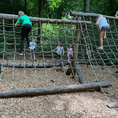 Children on climbing frame